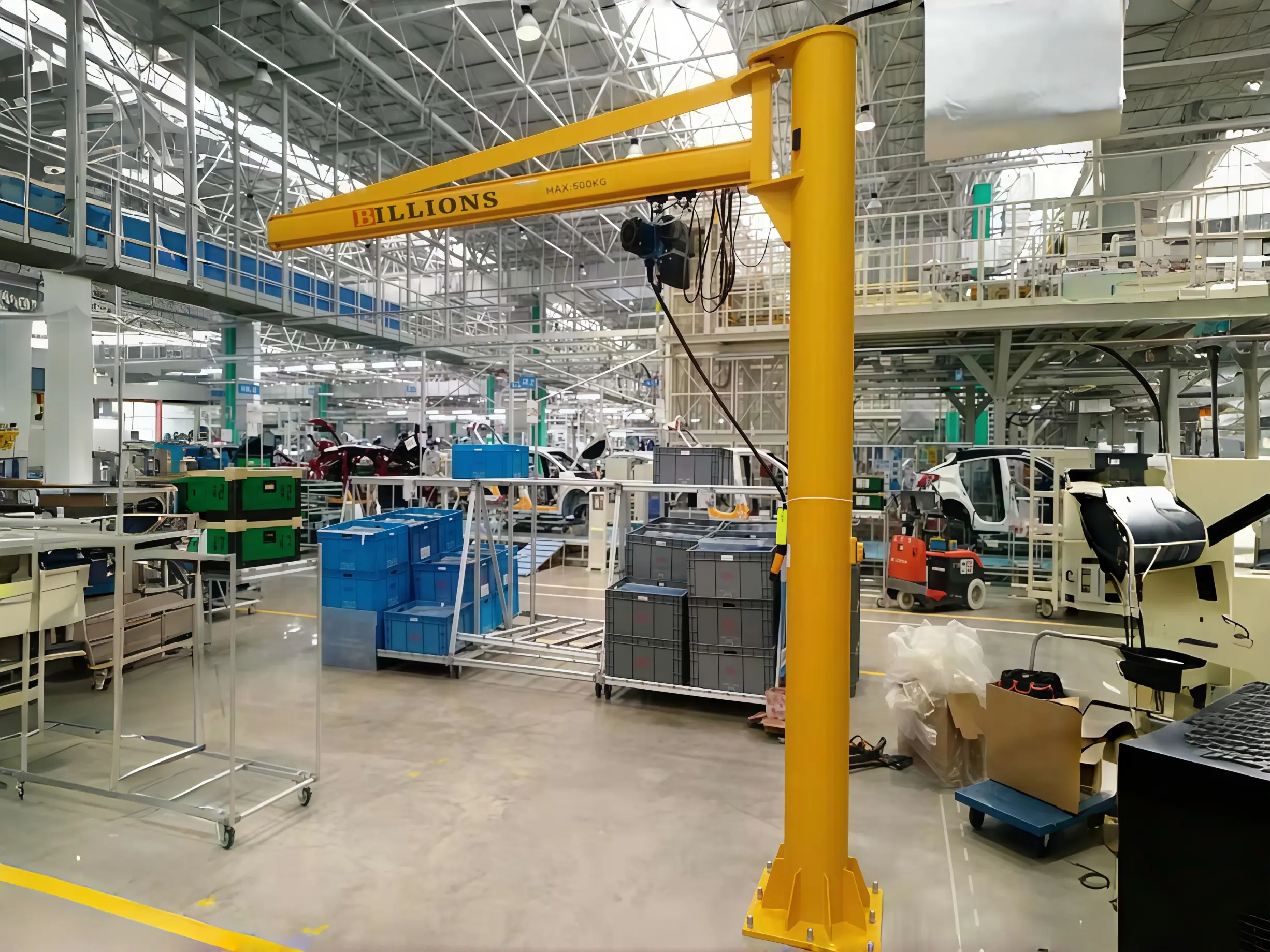 Manual Swing Arm Column Jib Cranes with manual slewing arm